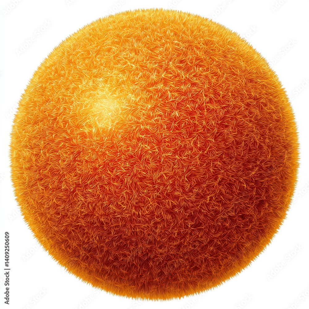 Poster fluffy orange sphere with a soft texture against a white background creating a warm and inviting atm
