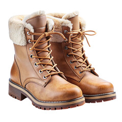 Warm and stylish snow boots with fur lining and lace up design perfect for winter trekking and cold weather conditions