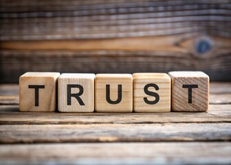 The Word Trust Written On Wood Cube