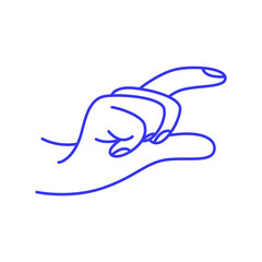 Just a little bit, short. Hand gesture doodle icon. Contour vector illustration