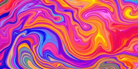 Abstract vibrant swirling colors, fluid dynamic design, illustration, yellow