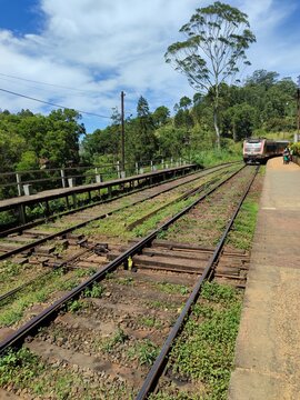 railroad tracks in the countryside