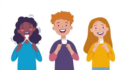 Happy Children Enjoying Fun with Forks and Spoons in a Playful Setting