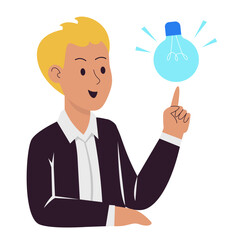 business man with an innovative idea vector illustration 