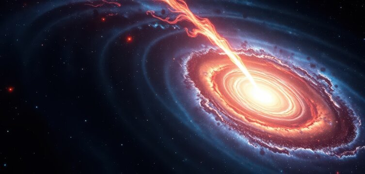 A dazzling, fleeting radio burst erupts from a distant spiral galaxy, a cosmic spectacle of light and energy, galaxy, bright