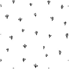 Delicate Hand-Drawn Floral Repeat Pattern Design
