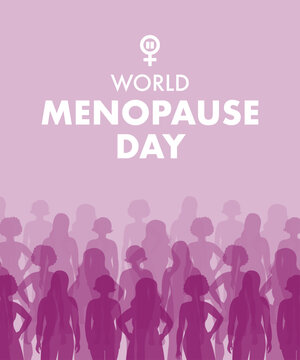 World menopause day illustration, women silhouettes poster.