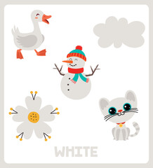 Color Flashcard With Various Elements