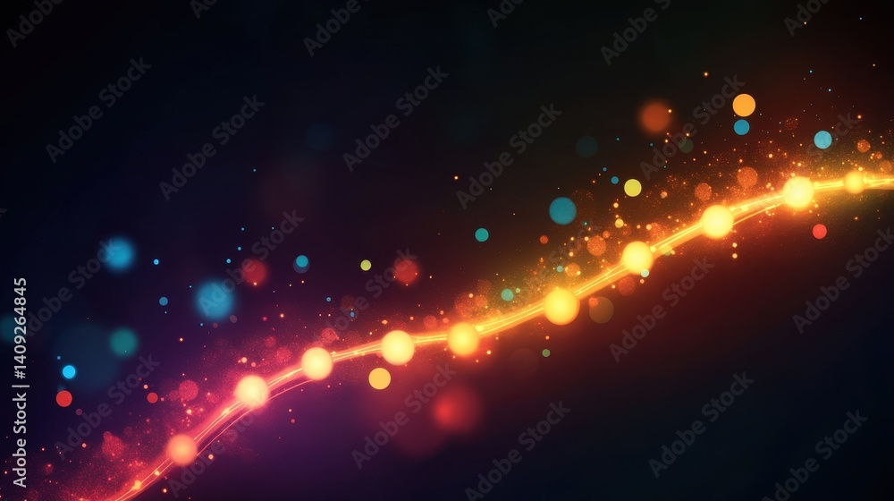 Poster dynamic light trail: a vibrant and dynamic light trail illuminates the darkness with an array of rad
