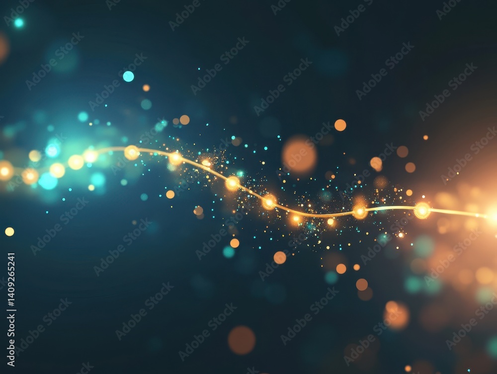 Poster sparkling light trails: a mesmerizing composition of dynamic light trails, interwoven with a vibrant