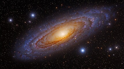 Naklejka premium Spiral galaxy in the vast expanse of space