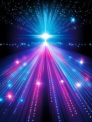 Fototapeta premium Galactic journey through vibrant neon cosmos and stellar constellations