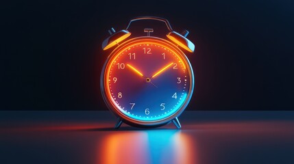 alarm clock icon with bright soft shadow