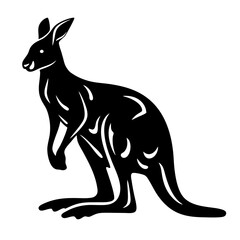 A Stylized Silhouette of a Kangaroo a Majestic Australian Marsupial