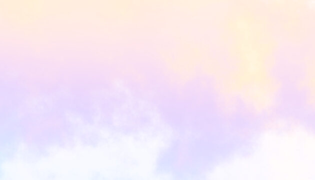 Pastel rainbow colorful soft cloud isolated on transparent background. Heaven unicorn abstract cloudy background