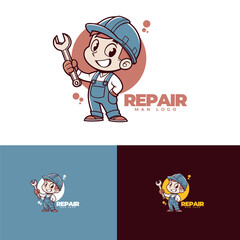 Repair man logo template