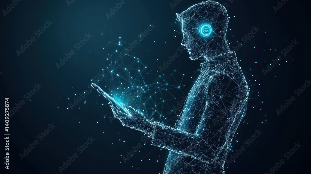 Poster digital avatar interacting with immersive data via augmented reality interface