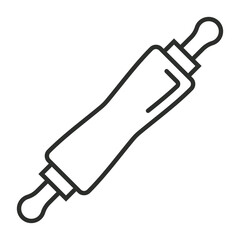 Rolling pin outline icon, editable vector illustration and transparent graphic element. Isolated on white background