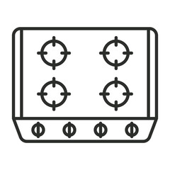 Stove outline icon, editable vector illustration and transparent graphic element. Isolated on white background