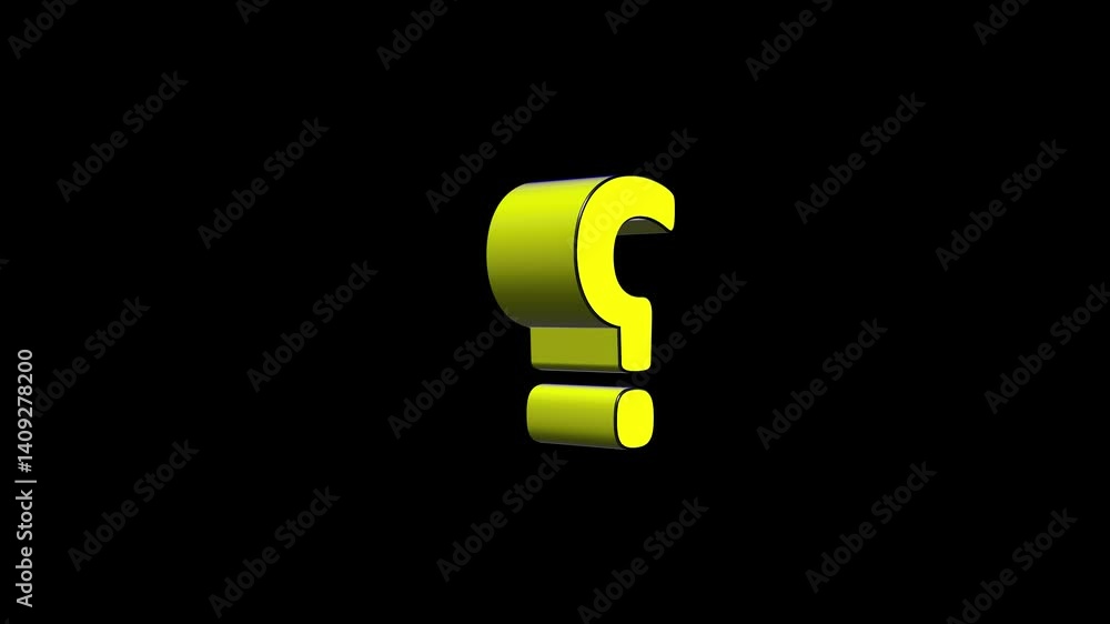 Poster 3d question mark icon isolated animation . asking sign .question mark clip-art on a transparent back