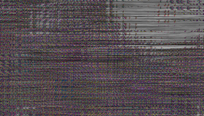 Glitch noise static television VFX. Visual video effects stripes background, CRT tv screen no signal glitch effect