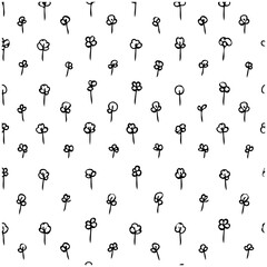 Naklejka premium Doodle Flower Repeat Pattern on White Paper