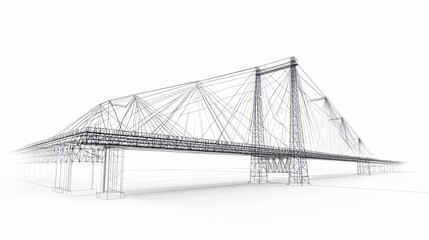 Detailed-wireframe-technical-drawing-of-a-modern-bridge-structure-in-abstract-style
