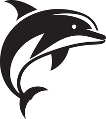 Dolphin silhouette vector art with white background
