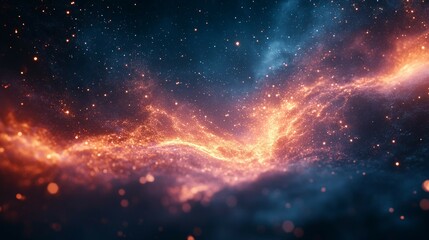 Obraz premium Exploring a Vibrant Nebula with Swirling Clouds and Sparkling Stars