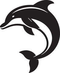 Dolphin silhouette vector art with white background
