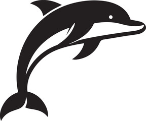 Dolphin silhouette vector art with white background
