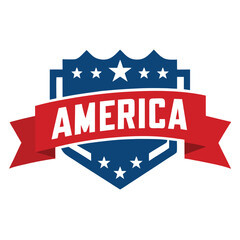 American Independence Day Banner, 4th of July USA banner vector on white background