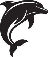 Dolphin silhouette vector art with white background
