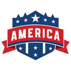 American Independence Day Banner, 4th of July USA banner vector on white background