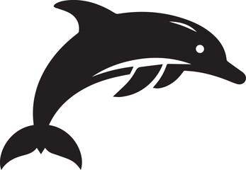 Dolphin silhouette vector art with white background
