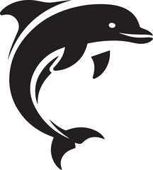 Dolphin silhouette vector art with white background
