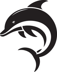 Dolphin silhouette vector art with white background
