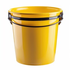 Yellow Plastic Bucket: Multi-Purpose Storage & Cleaning Tool for Home Improvement and Garden Use