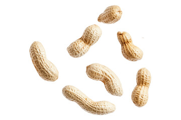Raw Shelled Peanuts with Natural Texture Isolated on Transparent Background
