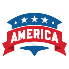 American Independence Day Banner, 4th of July USA banner vector on white background