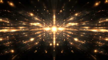 Radiant convergence: A mesmerizing display of golden light and symmetrical design