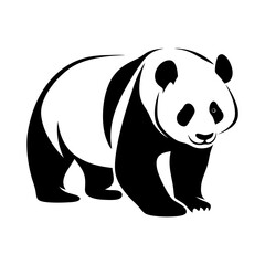 Majestic Black and White Panda Bear Illustration Simple Elegant Design