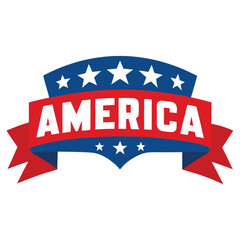 American Independence Day Banner, 4th of July USA banner vector on white background