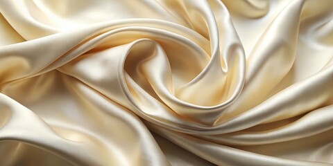 Obraz premium Smooth silk fabric with subtle yet striking golden undertones, set against a soft ivory background, giving the impression of rare and precious materials, golden undertones, luxurious feel