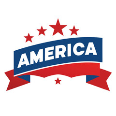 American Independence Day Banner, 4th of July USA banner vector on white background