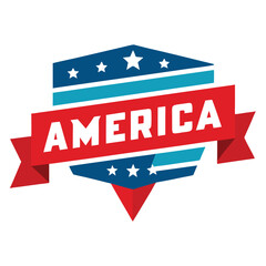 American Independence Day Banner, 4th of July USA banner vector on white background