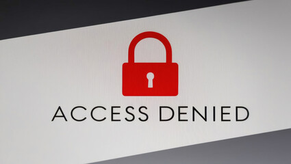 Access denied message with padlock symbol represents security and restricted access. This visual communicates importance of protecting information