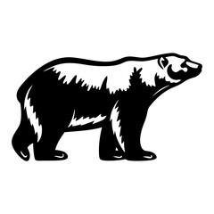 Majestic Black and White Polar Bear Illustration Arctic Animal Wildlife Graphic Design