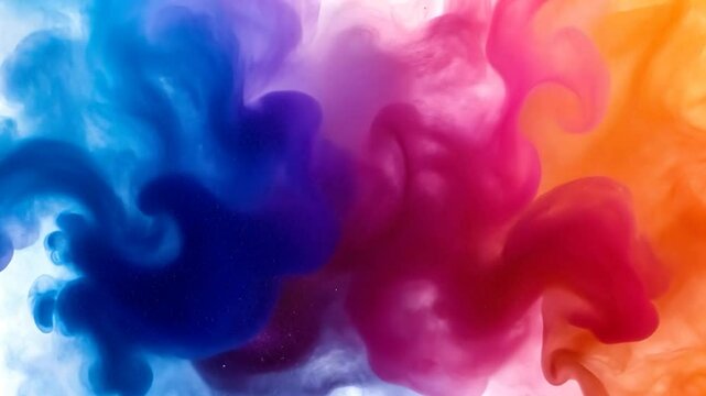 Abstract colorful ink swirling