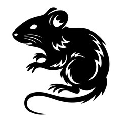 Stylized Black Rat Illustration Vector Graphic Design Image